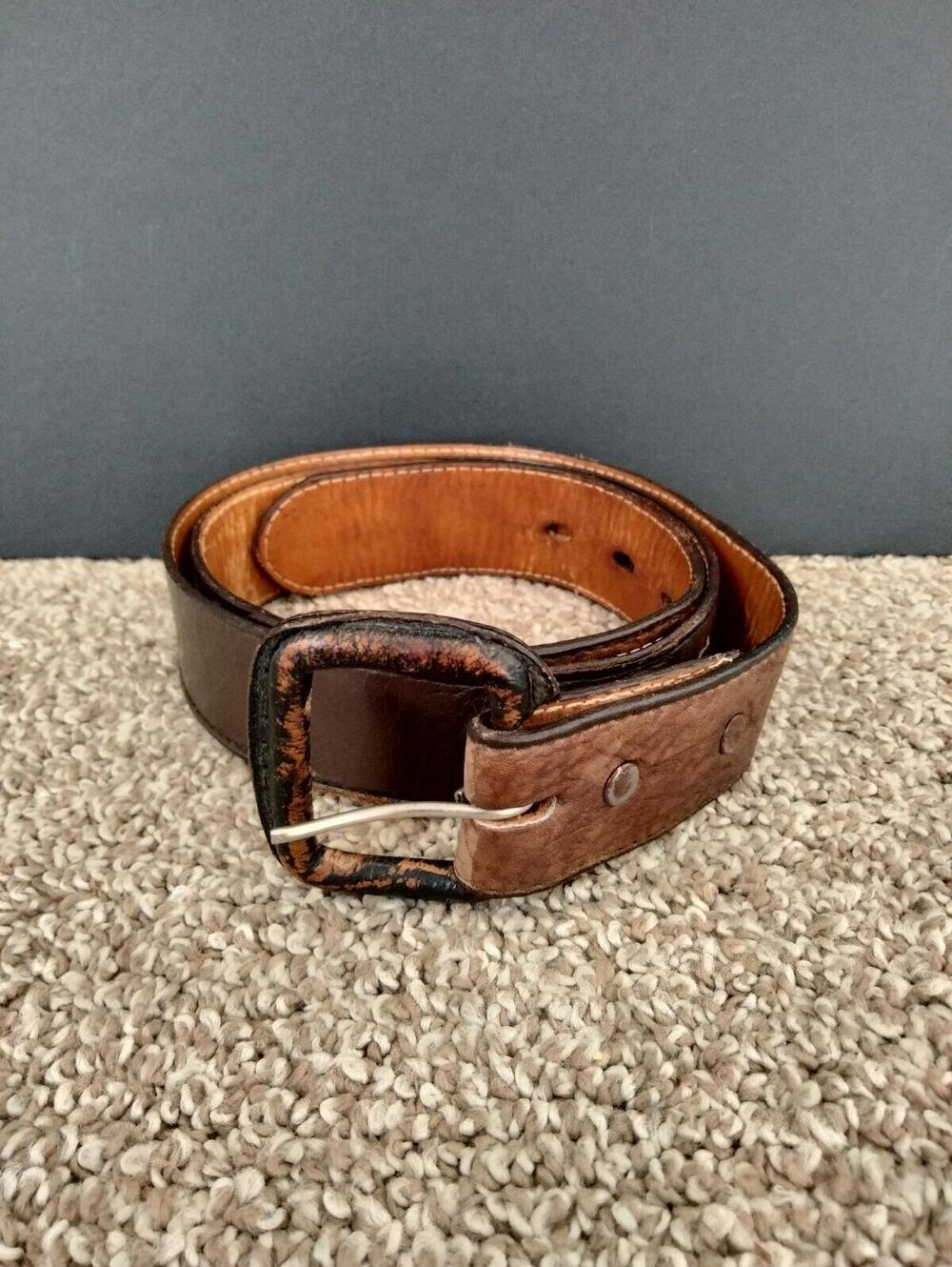 Tony Lama Mens Size 34 Vintage Western Belt Leather - Brown Made In USA GL22224